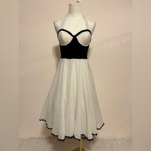 Lip Service devil dolls hot topic pinup polka dot black and white dress size M